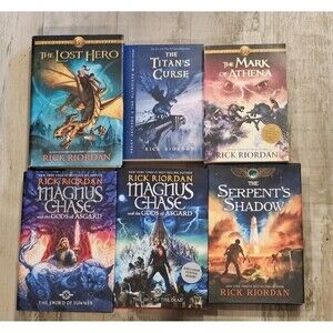 Rick Riordan Book Lot 6 Mixed HC PB Magnus Chase Heroes of Olympus Percy Jackson